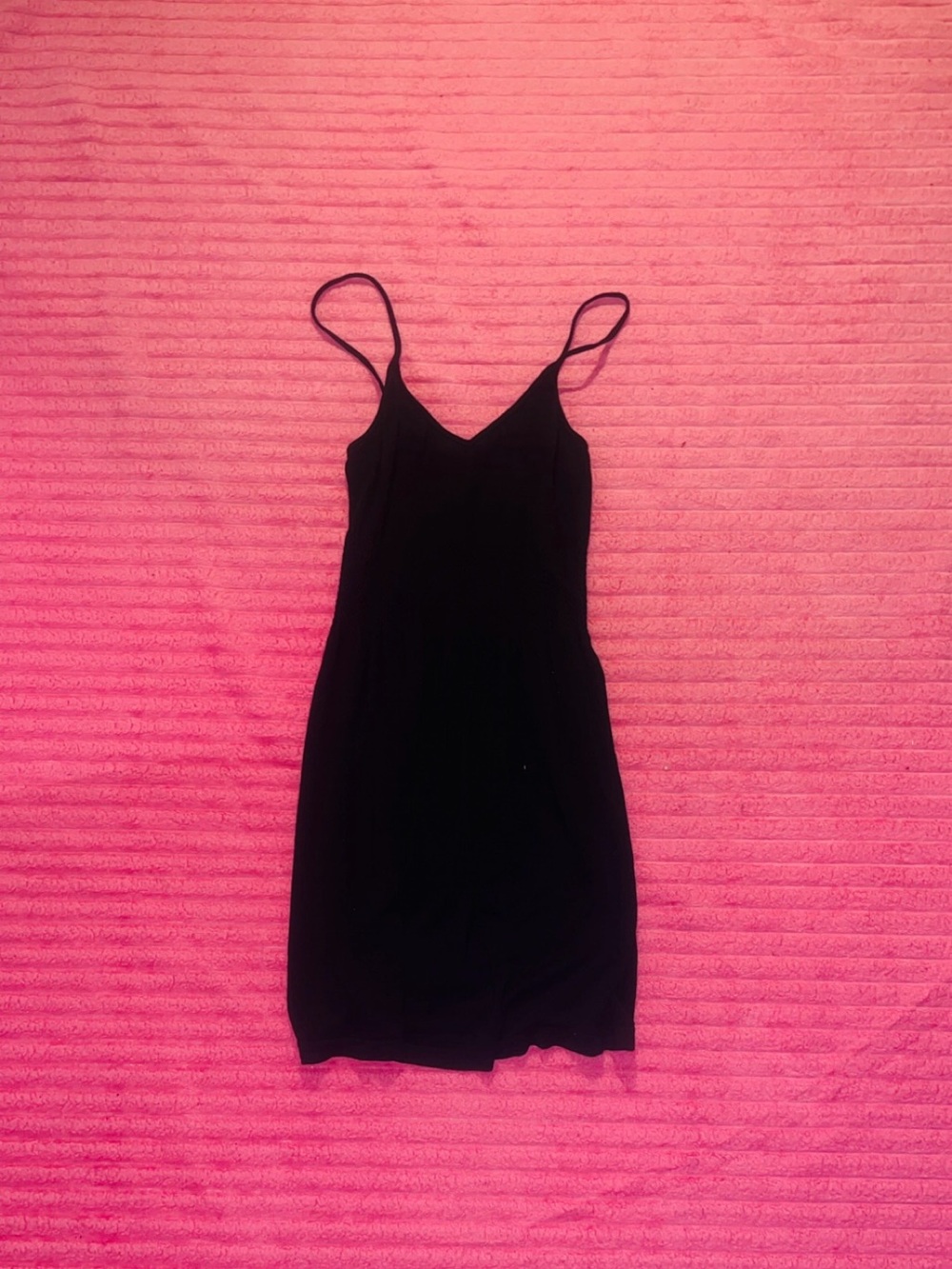 Women's Black Slip Dress with Spaghetti Straps